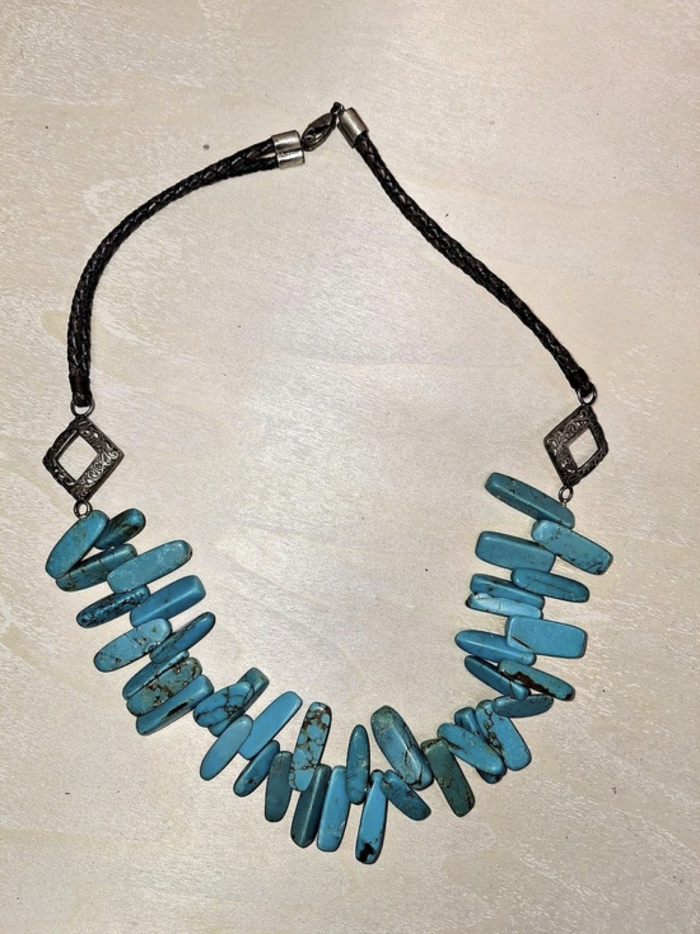 Turquoise Color Howlite Statement Necklace - Picture 2 of 4